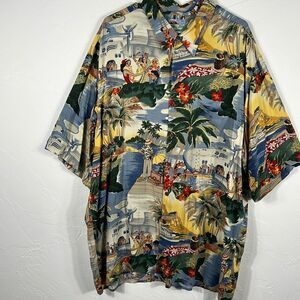 ☀️🏝️ Vintage REYN SPOONER Hawaiian Short Sleeve Button  Shirt Sz M -‎ PERFECT